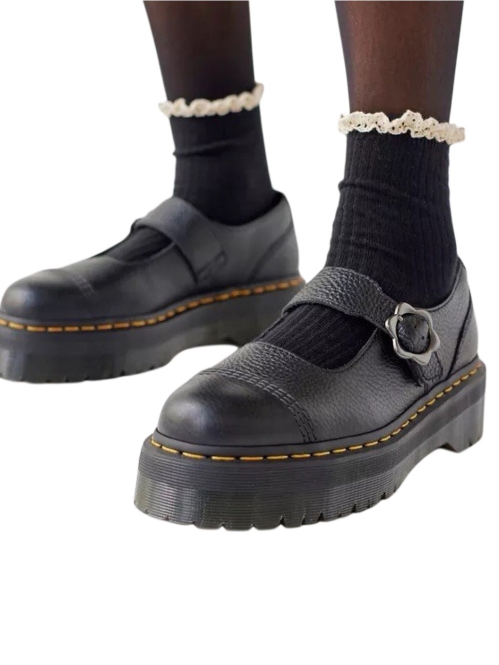 Dr. Martens Addina Flower Buckle Mary Jane Platform Shoes
